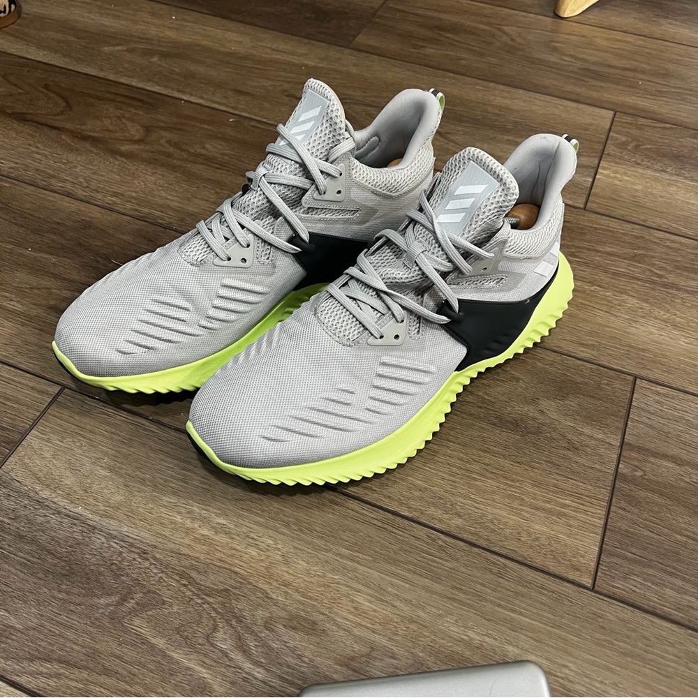 Adidas Men's Athletic Shoes in Gray and Neon Yellow